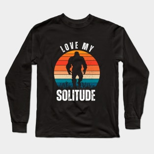 Sasquatch Big Foot Loves Solitude Long Sleeve T-Shirt